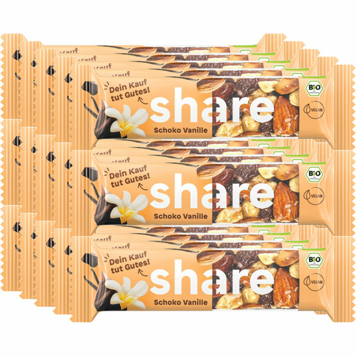Bild 1 von Share BIO Nussriegel Schoko-Vanille, 15er Pack
