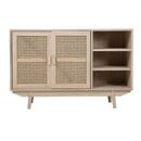 Bild 1 von Sideboard 100 x 65 cm Braun/ Rattan - Tiefe 36 cm - 2 Türen - 3 offene Fächer