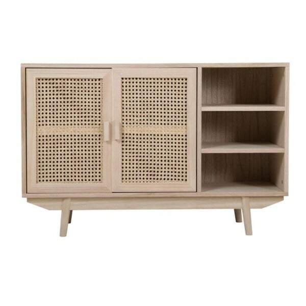 Bild 1 von Sideboard 100 x 65 cm Braun/ Rattan - Tiefe 36 cm - 2 Türen - 3 offene Fächer