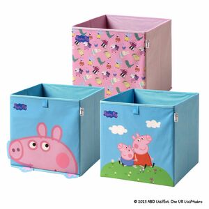 Lifeney Aufbewahrungsbox Peppa Pig 3er Set, 33x33x33cm
