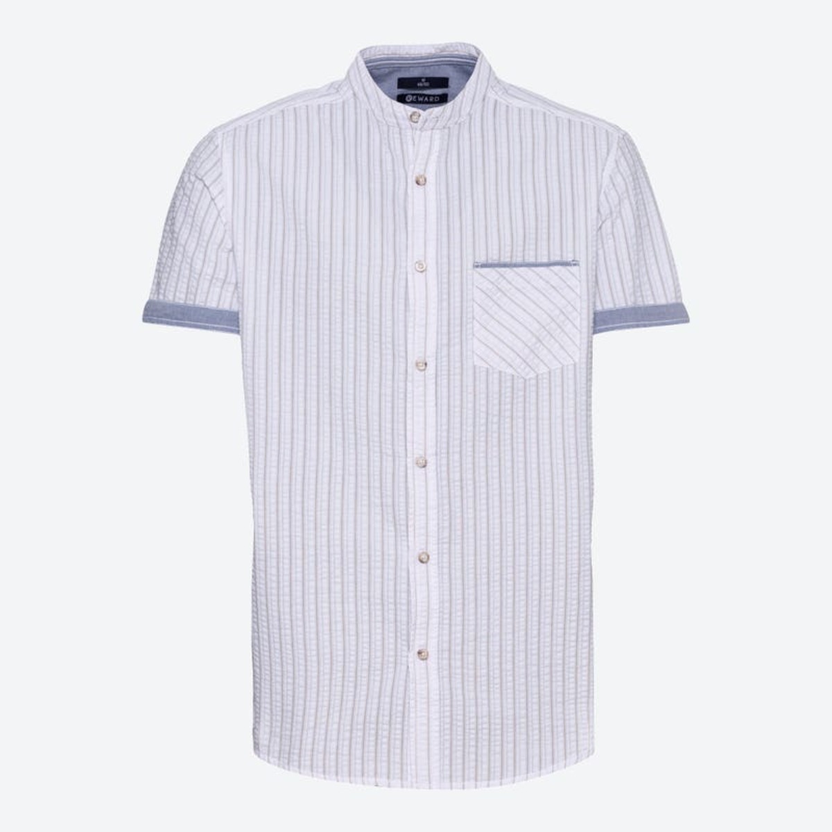 Bild 1 von Herren-Seersucker-Hemd mit Längsstreifen ,White