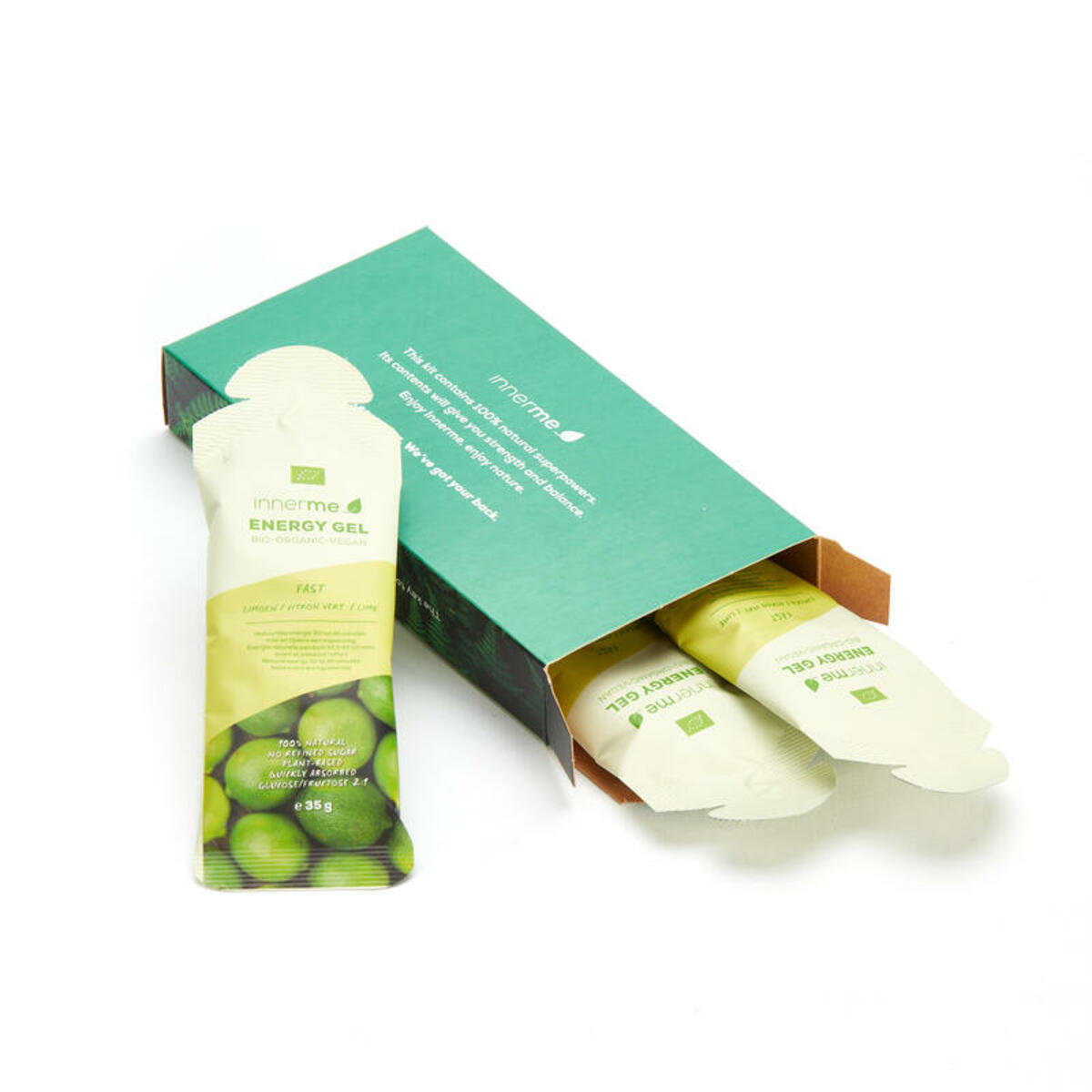 Bild 1 von INNERME Energy Gels 'Fast' Limette (3 x 35 g) - Bio & Vegan