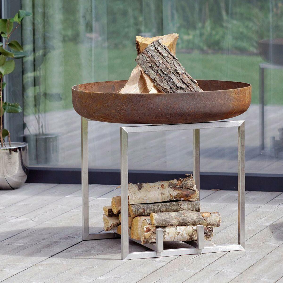 Bild 1 von FEUERSCHALE DESIGN NAGLIAI M, Edelstahlfarben, Rostfarben