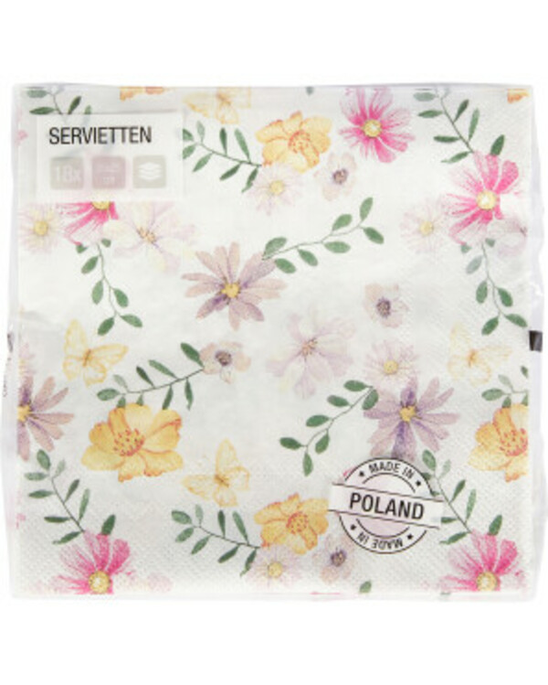 Bild 1 von Servietten Blumen
       
      18er-Pack
     
      bunt