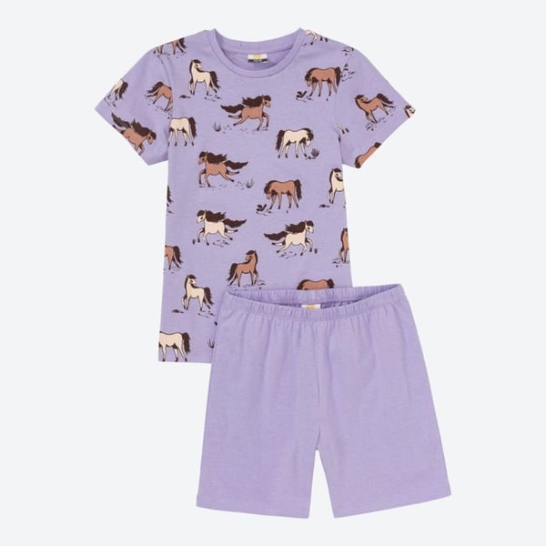 Bild 1 von Mädchen-Shorty mit Pferde-Muster, 2-teilig ,Violet