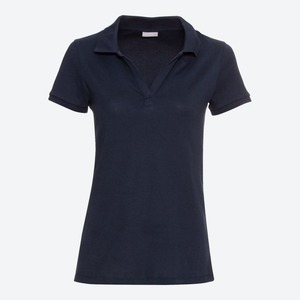 Damen-Poloshirt aus reiner Baumwolle ,Dark-blue