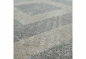 Teppich Poco 821, Paco Home, rund, Höhe: 6 mm, Kurzflor, Rauten-Design, In- und Outdoor geeignet, Grau|weiß