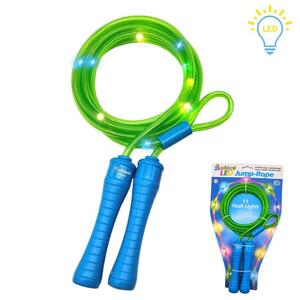 ALLDORO LED Springseil für Kinder mit Leuchteffekt, grün/blau, 240 cm lang, verstellbar