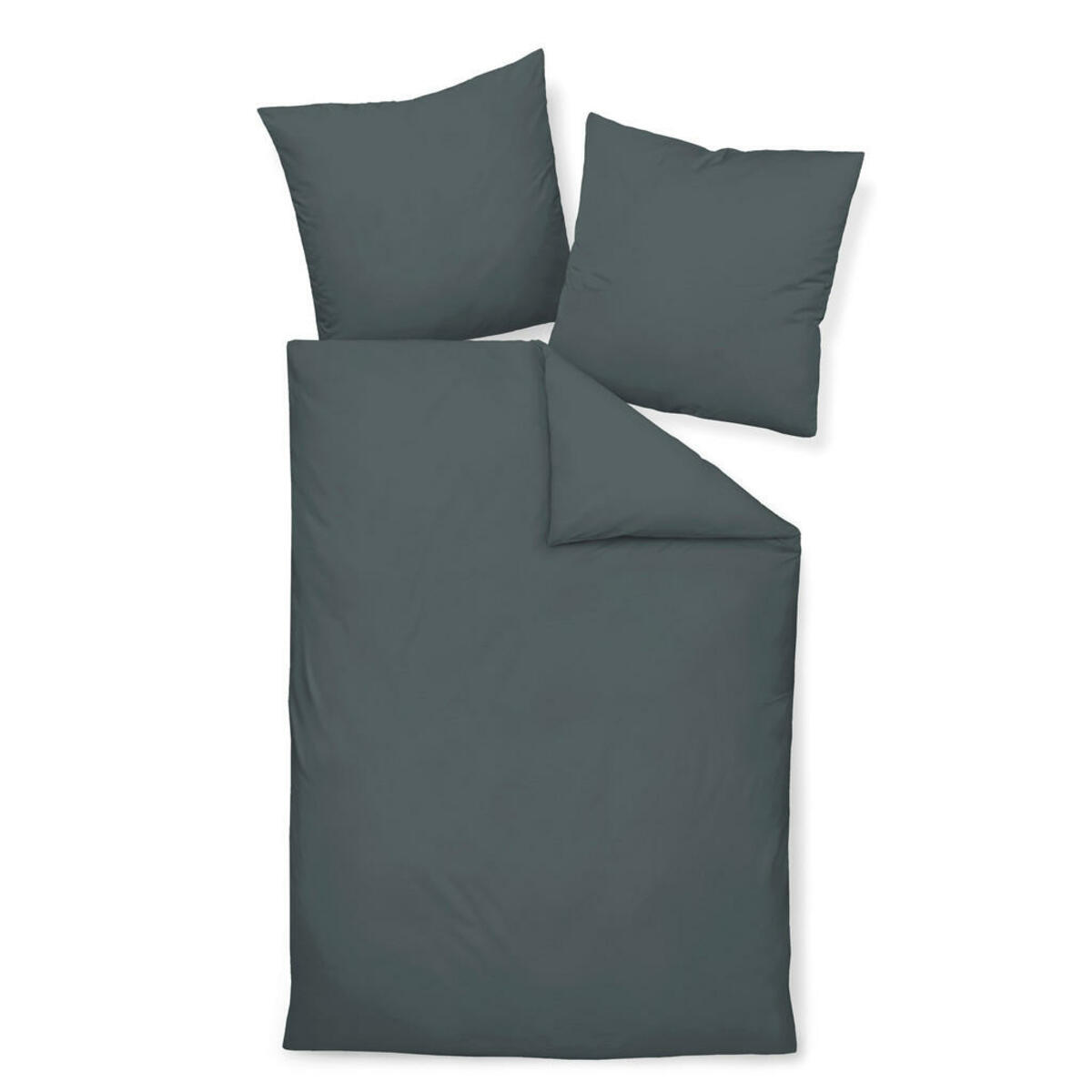Bild 1 von Janine Bettwäsche Giacomo, Anthrazit, Textil, Uni, 200x220 cm, Textiles Vertrauen - Oeko-Tex®, bügelfrei, pflegeleicht, atmungsaktiv, hautfreundlich, schadstoffgeprüft, 100% feinster Baumwollsati