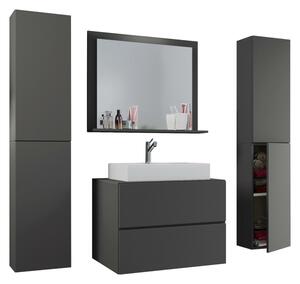 Badezimmer ''Lendas'', in Anthrazit, 5-teilig, Anthrazit