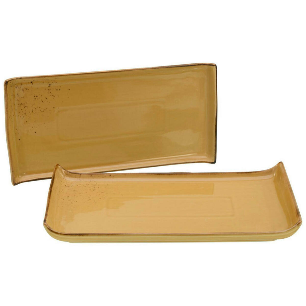 Bild 1 von Creatable Servierplatte, Currygelb, Keramik, 2-teilig, 16.5x33 cm, Tischkultur & Servieren, Servierplatten