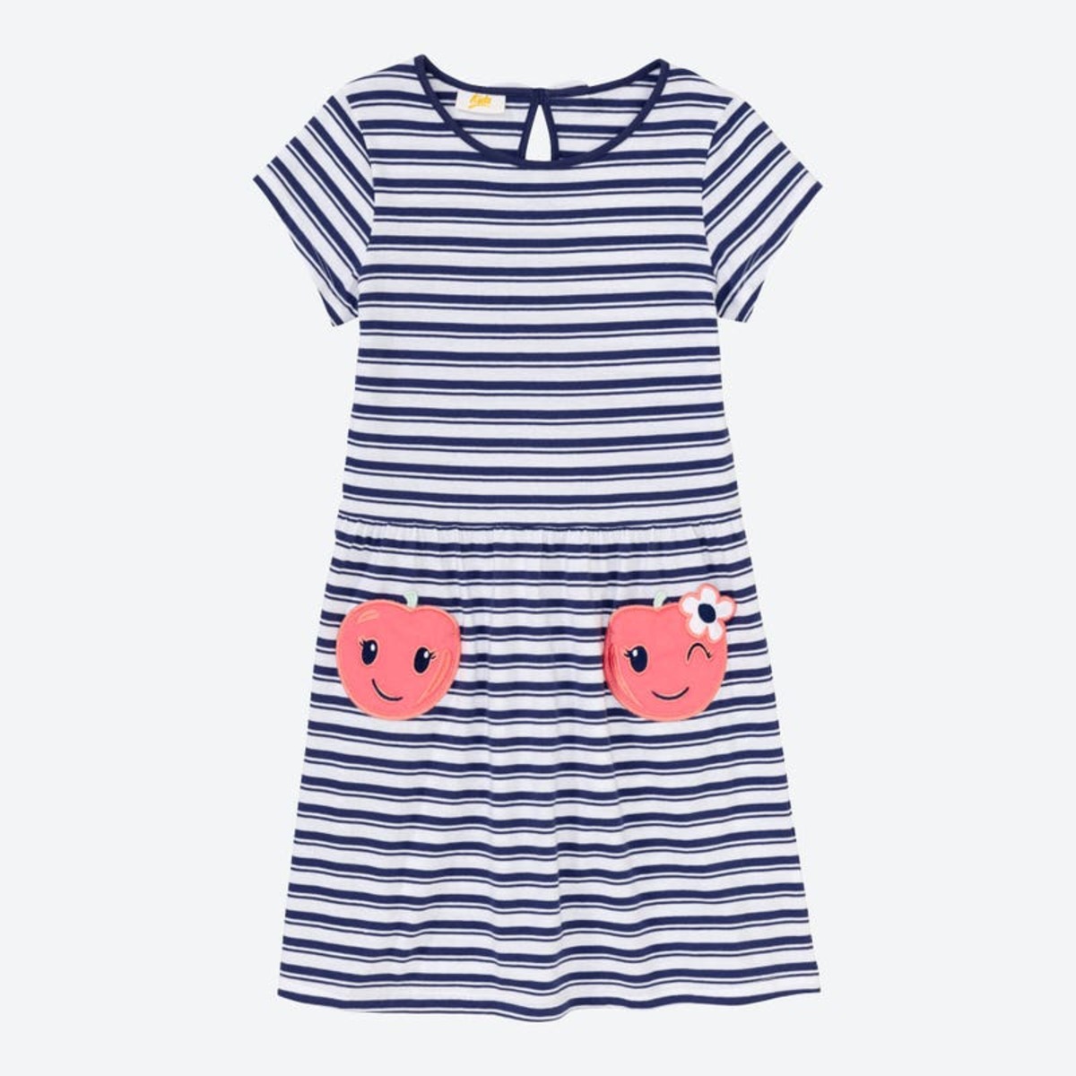 Bild 1 von Mädchen-Kleid mit Apfel-Taschen ,Dark-blue