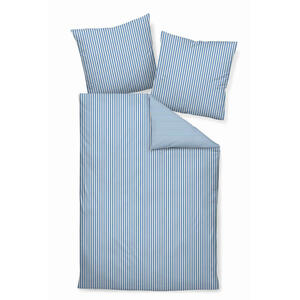 Janine Wendebettwäsche Giorgio, Hellblau, Weiß, Textil, Streifen, 240x220 cm, Textiles Vertrauen - Oeko-Tex®, schadstoffgeprüft, saugfähig, hautfreundlich, atmungsaktiv, pflegeleicht, bügelfrei