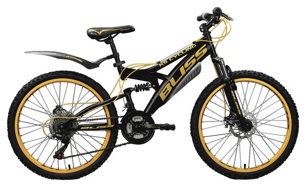 Bild 1 von KINDERFAHRRAD MTB Fully 24' Bliss RH 38cm, Gelb, Schwarz