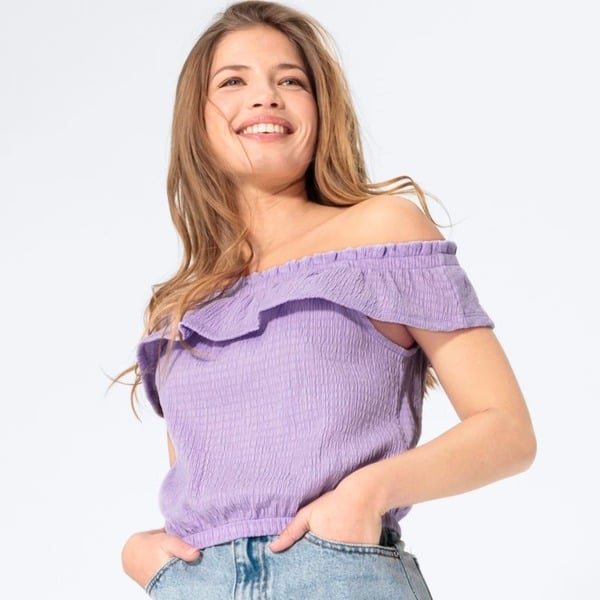 Bild 1 von Damen-Bluse mit Carmen-Ausschnitt ,Violet