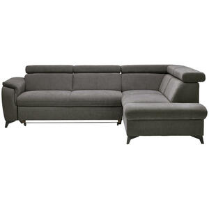 Stylife Ecksofa Prag, Anthrazit, Textil, 5-Sitzer, Ottomane rechts, L-Form, 260x203 cm, Stoffauswahl, seitenverkehrt erhältlich, Hocker erhältlich, Wohnzimmer, Sofas & Couches, Wohnlandschaften, Ec