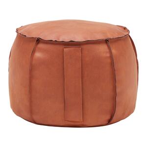 Hocker Falun II Lederlook ⌀ ca. 60cm, Haselnussfarben