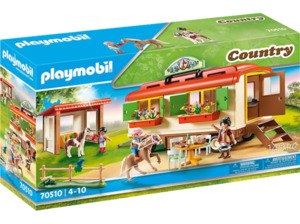 PLAYMOBIL 70510 Ponycamp-Übernachtungswagen Spielset, Mehrfarbig