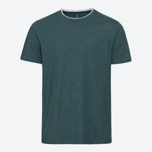 Herren-T-Shirt in Melange-Optik ,Dark-green