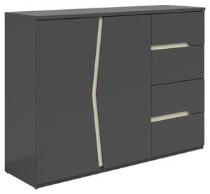 Sideboard Manhatten in Grau/Graphitfarben, Graphitfarben, Grau