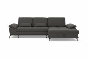 Places of Style Ecksofa Costello, incl. Sitztiefenverstellung und Armlehnfunktion, incl. 3 Nierenkissen, Braun