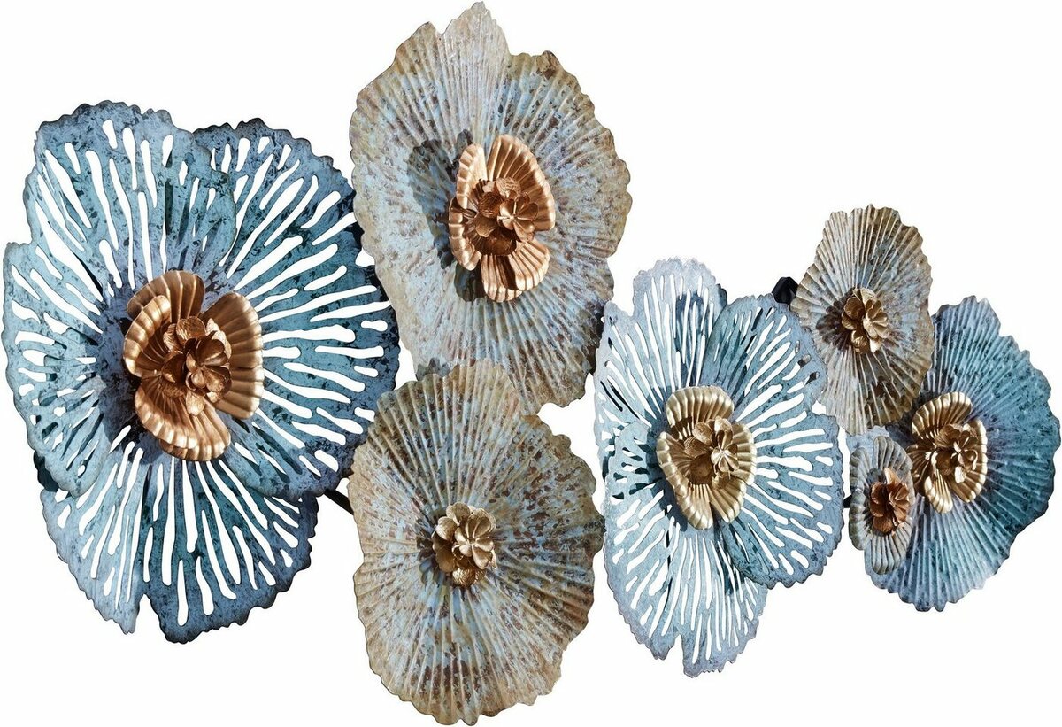 Bild 1 von Home affaire Wanddekoobjekt Blüten, Wanddeko, aus Metall, bestehend aus 7 Blüten, Bunt