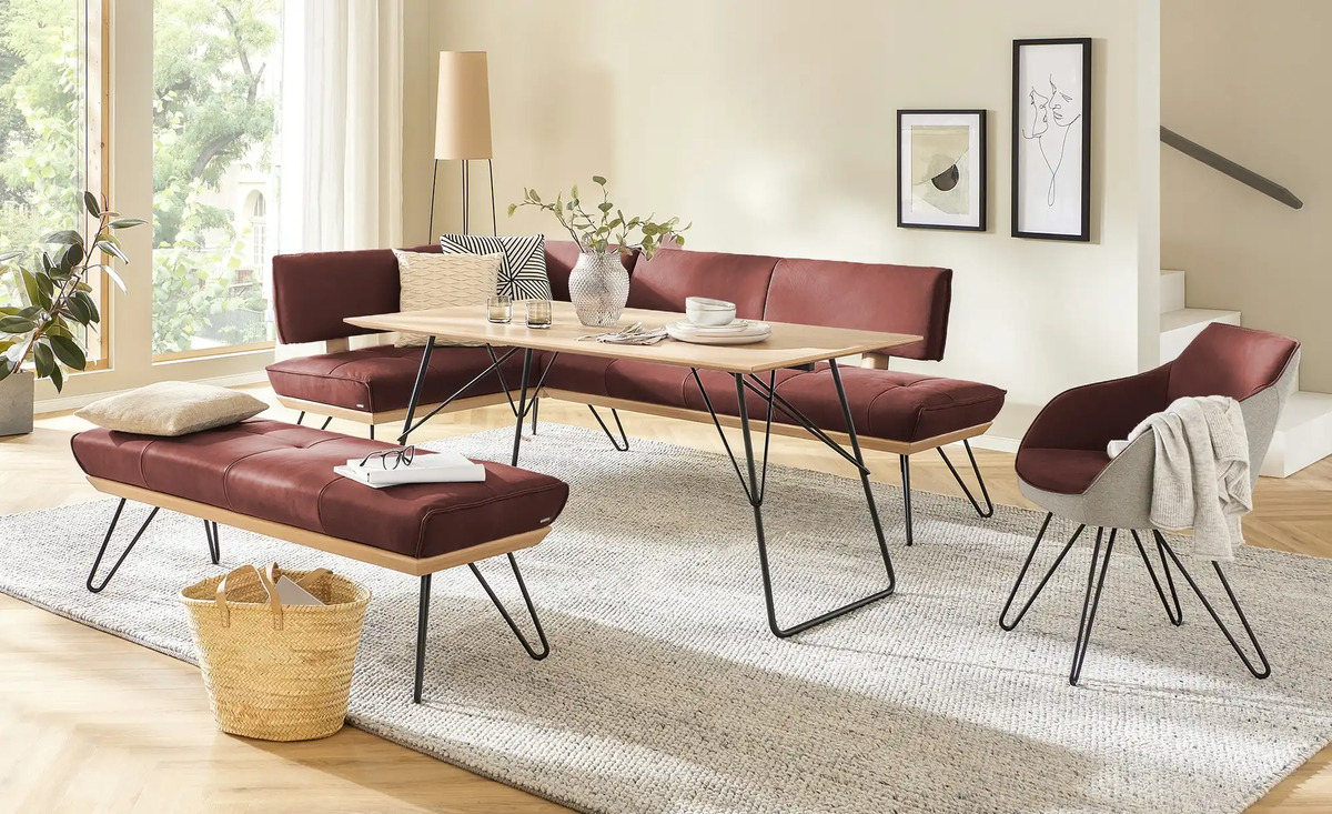 Bild 1 von KOINOR Eckbank  Leder Dining System 4 Rot ca. 152 x 237 cm