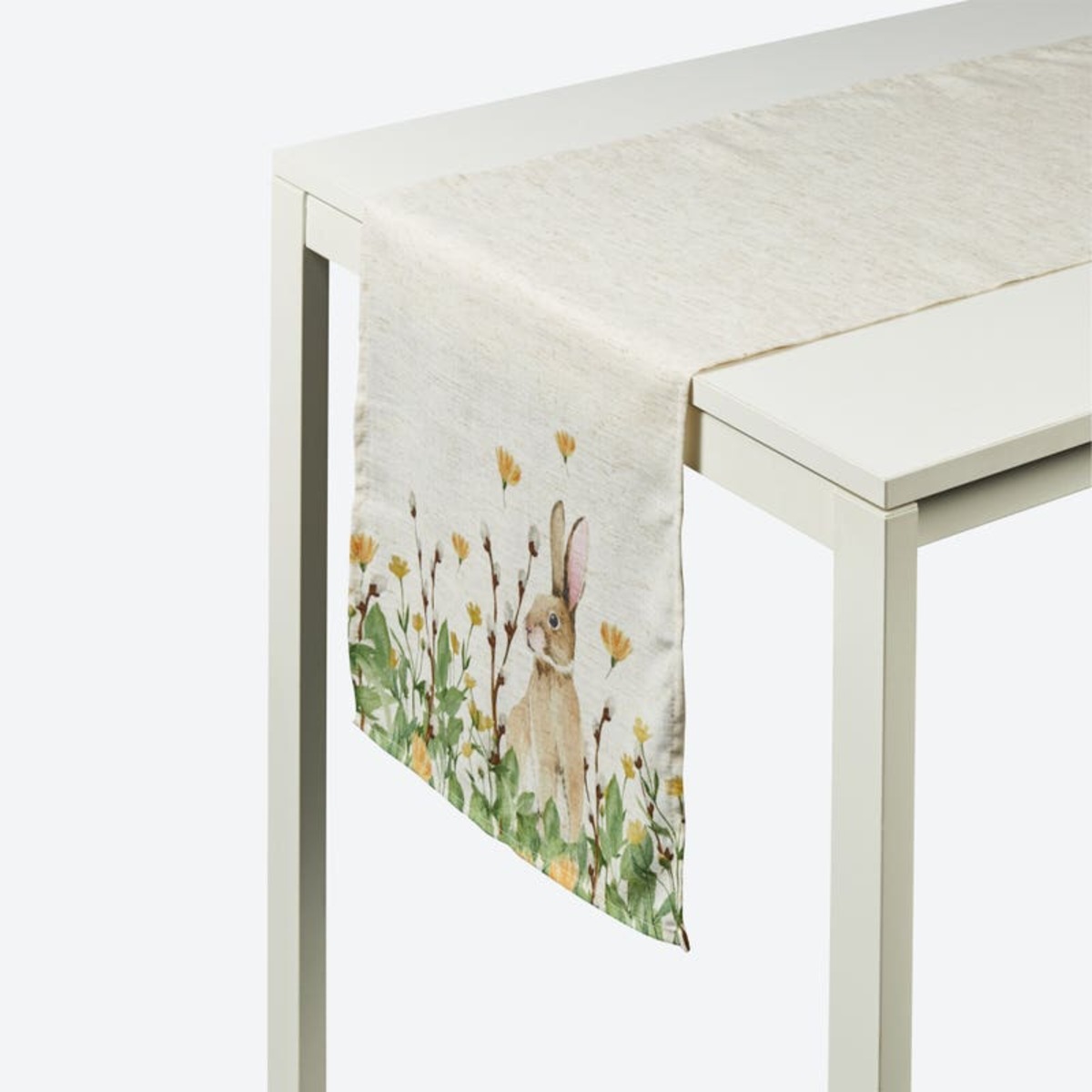 Bild 1 von Tischläufer mit Hasen-Motiv, ca. 40x140cm ,Beige