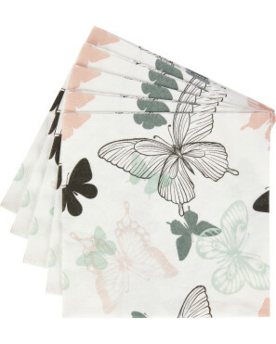 Bild 1 von Servietten Schmetterlinge
       
      18er-Pack
     
      bunt