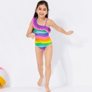 Mädchen-Badeanzug mit Regenbogen-Optik ,Violet