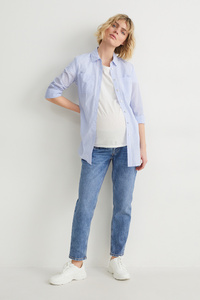 C&A Umstandsjeans-Tapered Jeans-mit recycelter Baumwolle, Blau, Größe: 44