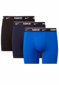 NIKE Underwear Boxer (3-St) mit besonders langem Bein und Nike Logobund, Blau|schwarz