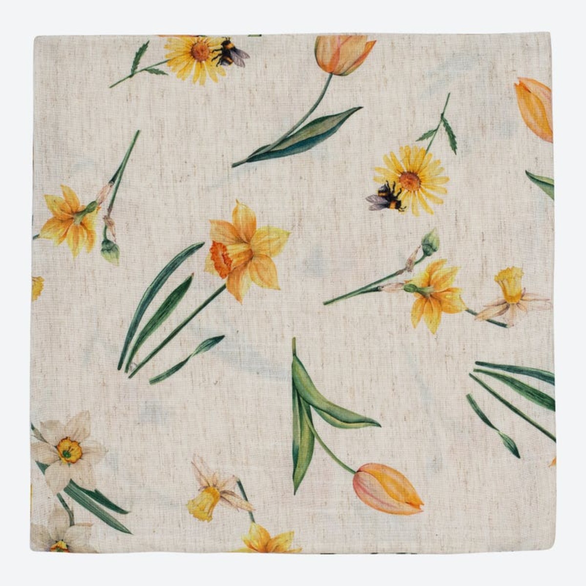 Bild 1 von Kissenhülle mit Blumenmuster, ca. 40x40cm ,Beige