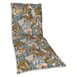 Liegenauflage, Braun, Creme, Lila, Schwarz, Kupfer, Textil, Blätter, Füllung: Schaumstoff, Vlies, 63x9x190 cm, Made in Germany, hochwertige Qualität, Outdoor-Kissen, Liegenauflagen