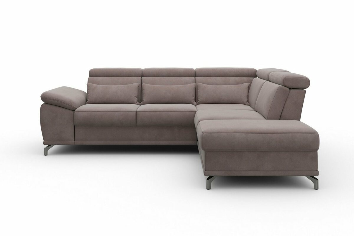 Bild 1 von Sit&more Ecksofa Cabrio, mit Sitztiefenverstellung und Federkern, 3 Nierenkissen, Braun