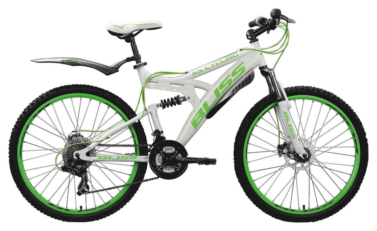 Bild 1 von MOUNTAINBIKE Fully 26'' Bliss Weiß RH 48cm, Grün, Weiß