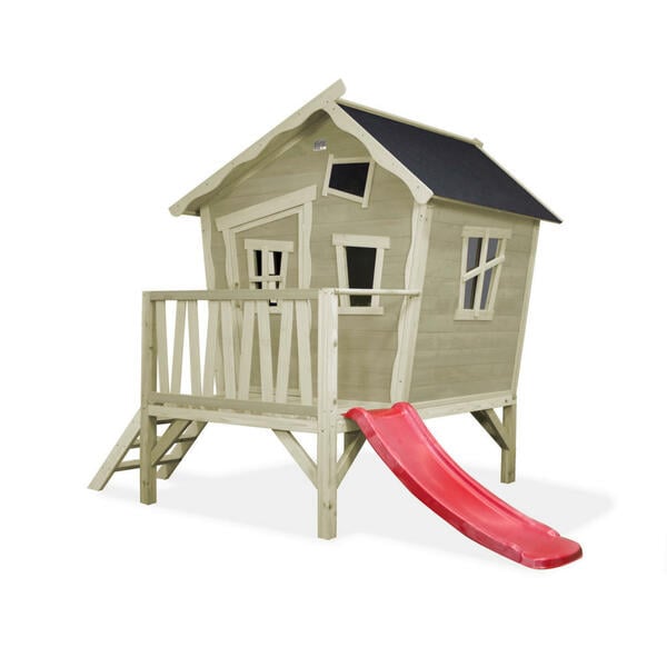 Bild 1 von Exit Spielhaus, Beige, Holz, Zeder, 184x227x269 cm, Spielzeug, Kinderspielzeug, Spielzeug für Draußen