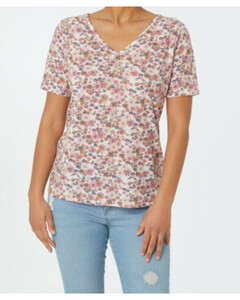 Bedrucktes T-Shirt
       
      Janina, V-Ausschnitt
     
      Blumendruck
