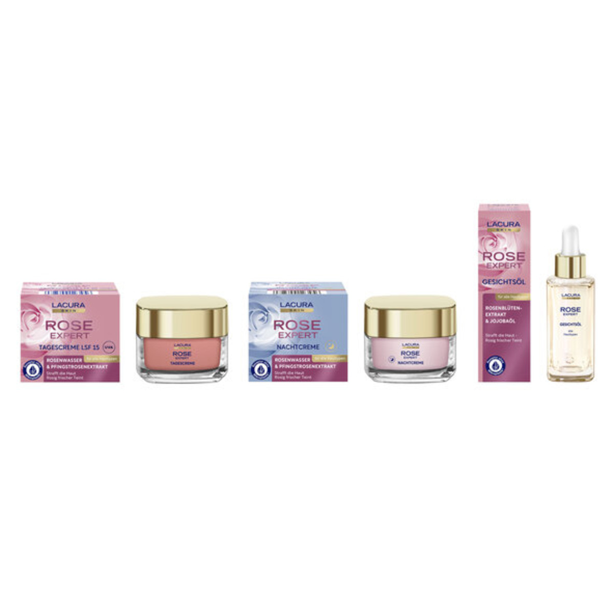 Bild 1 von Rose Beauty Gesichtspflege, 3er Set (2 x 50 ml, 1 x 30 ml = 130 ml)