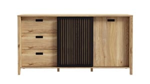 Sideboard Mauvella Eiche - schwarz 175 cm - JYTANA