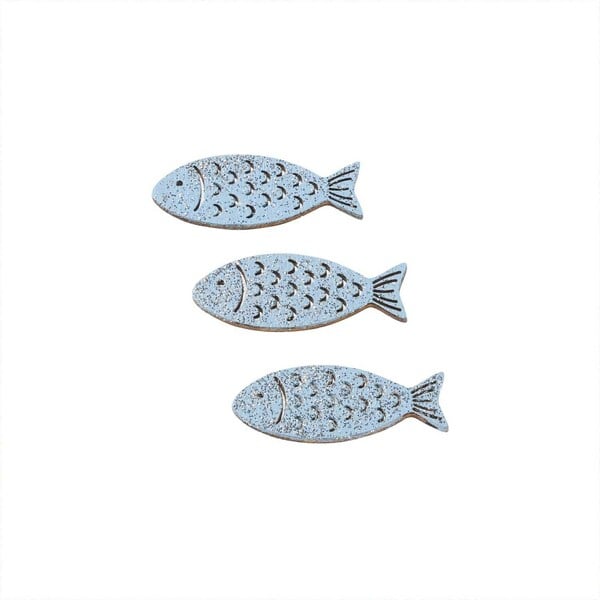 Bild 1 von Holz-Fische hellblau mit Glimmer 6 Stück