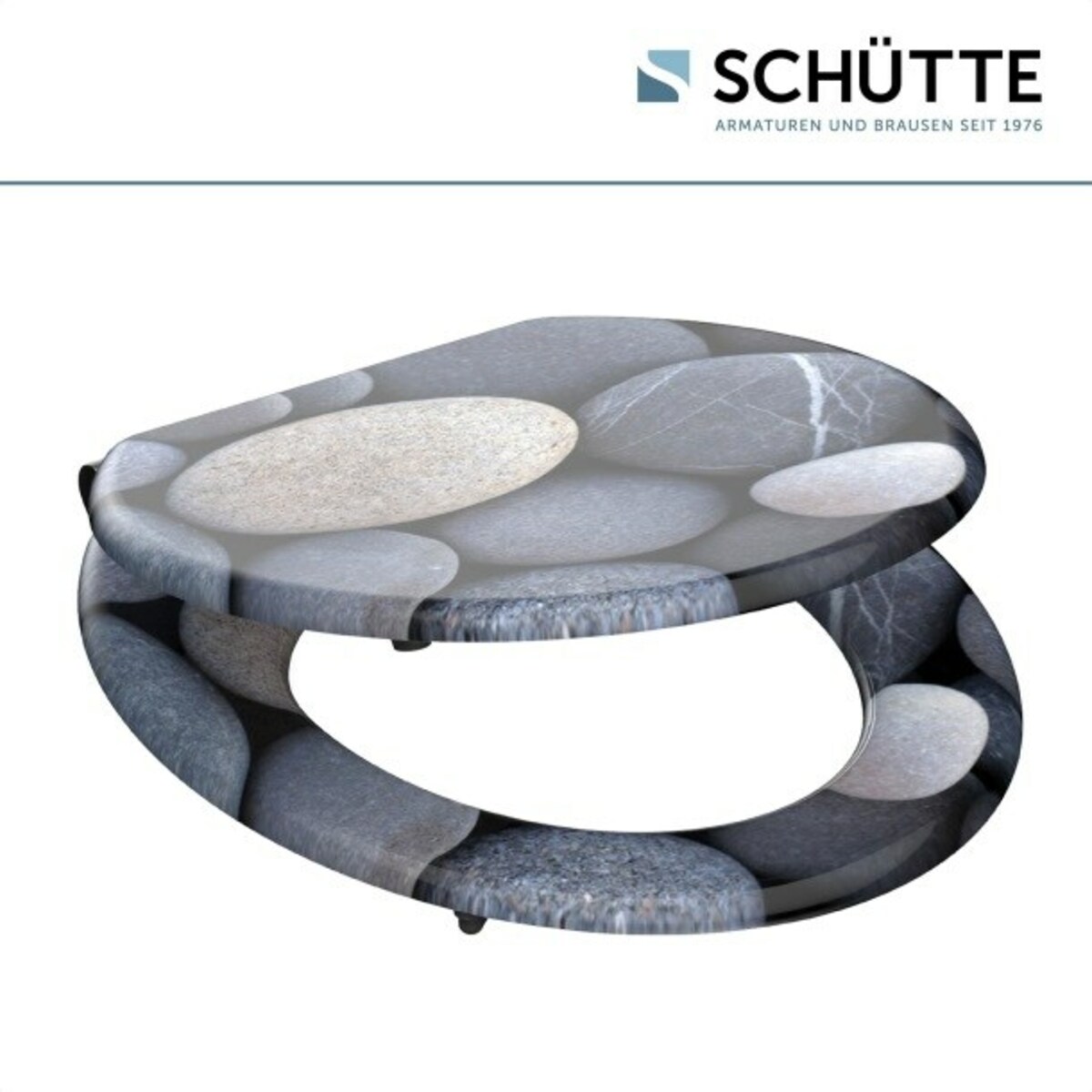 Bild 1 von SCHÜTTE WC-Sitz Grey Stones Holzkern Absenkautomatik inkl. Befestigungsmaterial