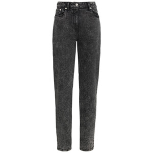 Damen Straight-Jeans mit Used-Waschung DUNKELGRAU