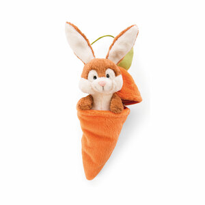 NICI Hase in Karotte aus Plüsch mit Aufhänger und Reißverschluss 15 cm
