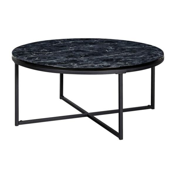 Bild 1 von Couchtisch rund 80 cm Schwarz/Marmor Optik Schwarz