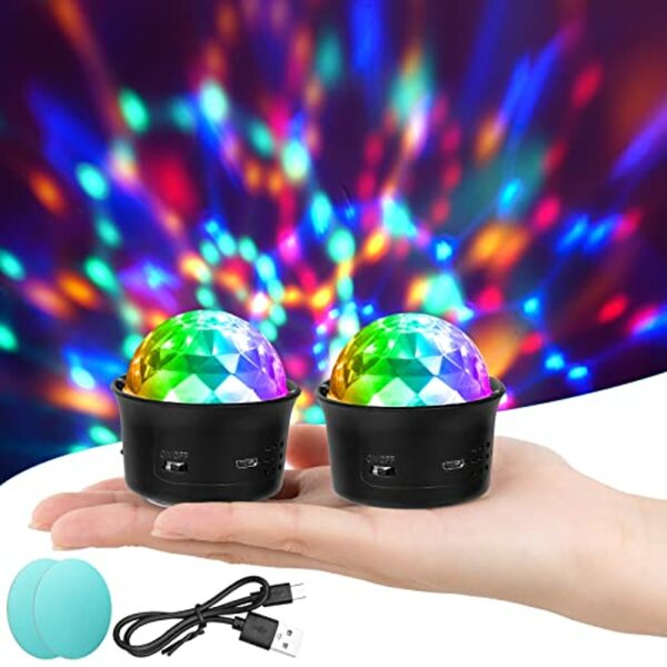 Bild 1 von URAQT Mini Discokugel Licht,DJ Ball USB Stimme Steuerung Disco Party Lichter Blitzlicht Bühnenbeleuchtung Effektlicht Tragbar Wiederaufladbar Discokugel für Alle Partys und Autoinnendekoration