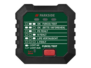 PARKSIDE® Steckdosentester »PSSFS 3 A2«, mit 3-LED-Statustabelle