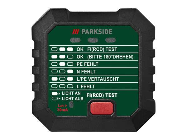 Bild 1 von PARKSIDE® Steckdosentester »PSSFS 3 A2«, mit 3-LED-Statustabelle