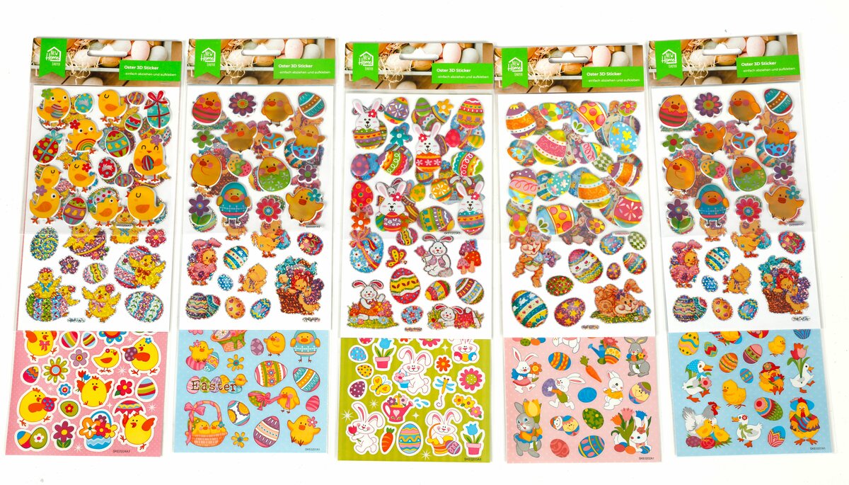 Bild 1 von Oster-Sticker versch. Motive auf 4 Bögen à ca. 30 x 13 cm
