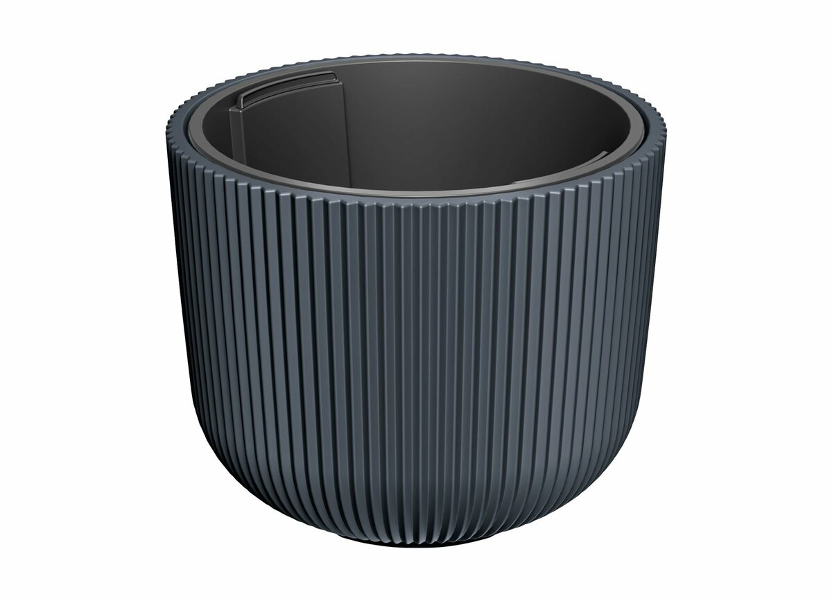 Bild 1 von Blumentopf Milly bauchig Rillendesign mit Einsatz 39cm Anthrazit
